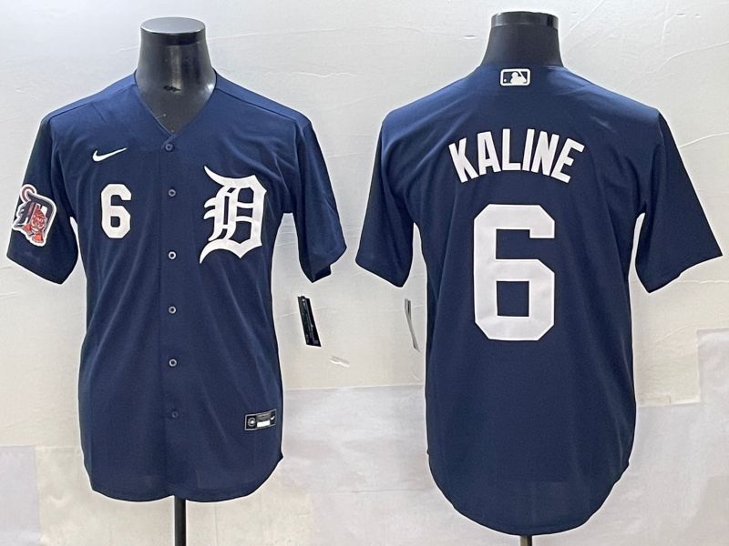 Men 2025 Detroit Tigers 6 Kaline Dark Blue Game Nike MLB Jersey style 4